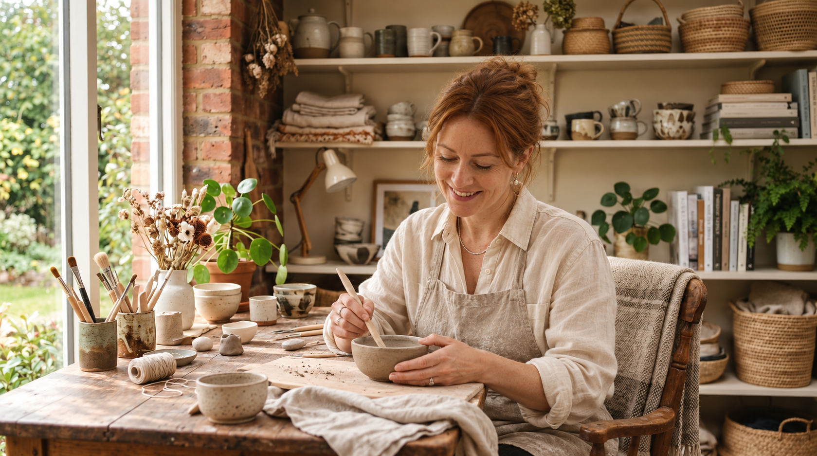 Sophie dans son atelier créatif